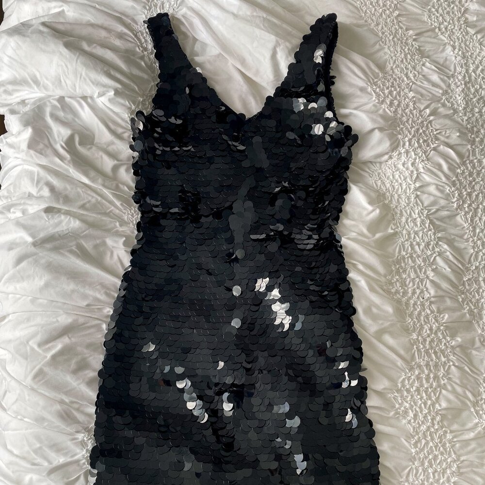 Black Formal Short Sequin Dress
